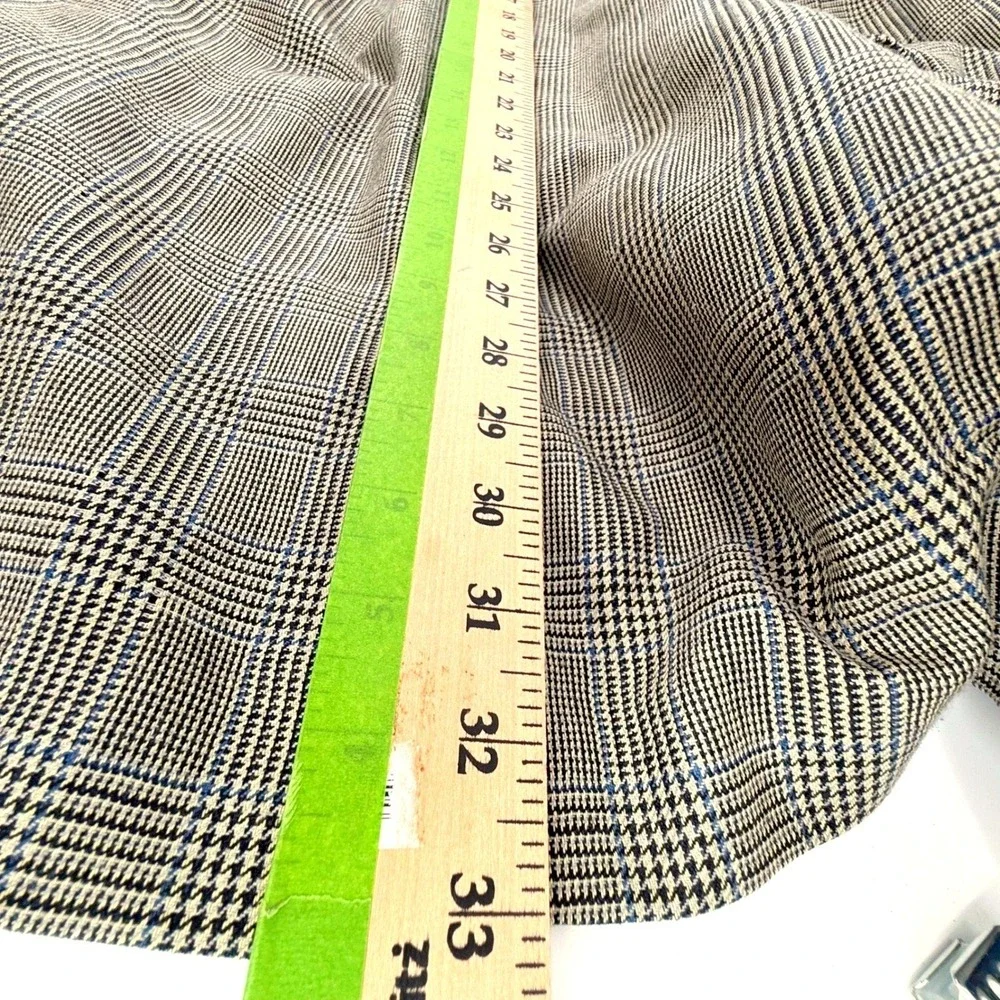 Lauren Ralph Lauren Mens 42L Silk Wool Linen Sport Coat Blazer Brown Glen Plaid